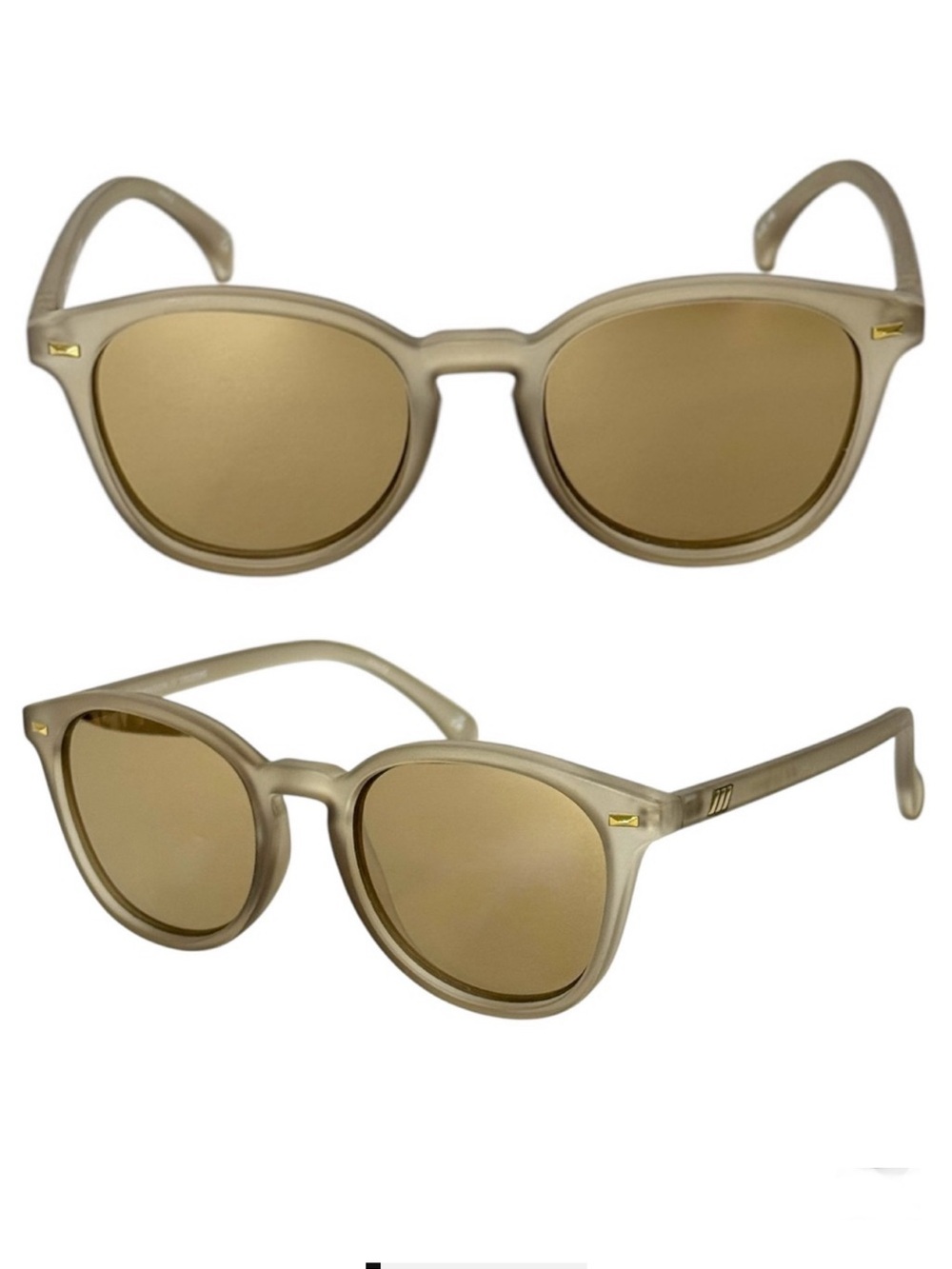 LE SPECS Bandwagon NEW Sunglasses Matte Stone Frame With Copper Mirror Lens NEW